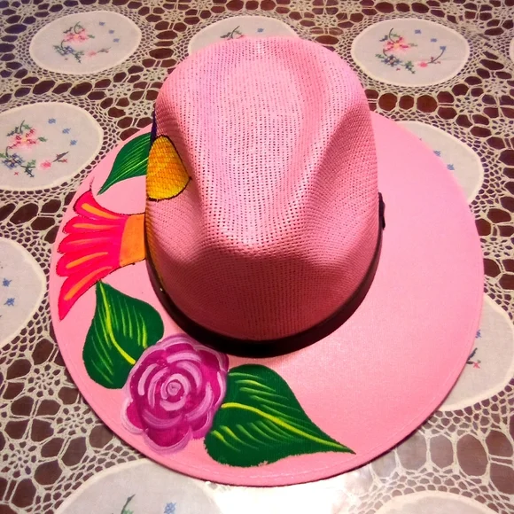 Hand painted hat size large ( Bag ) Michelle main image 2